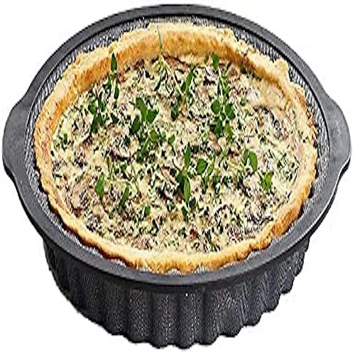 Zenker Moule à quiche rond Ø 30 cm, plaque de cuisson en silicone en fibre de verre avec bord en nylon solide, forme arrondie avec d'excellentes propriétés anti-adhésives, idéal pour la cuisson à la