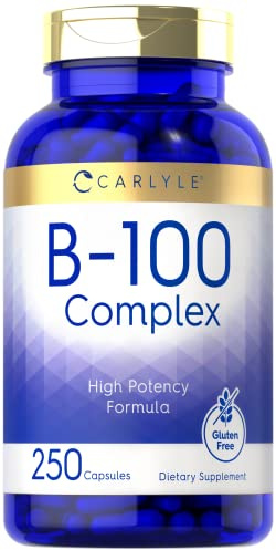 Carlyle B-100 Complex | 250 Capsules | B1, B2, B3, B6, B12 & Biotin
