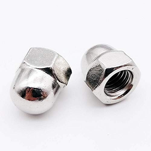 2 x Hutmuttern, Hut-Kuppelkopf, 304 Edelstahl, Sechskantmuttern, Hülsenmuttern, Überwurfmuttern für M16 Bolzenschutzabdeckung – M16
