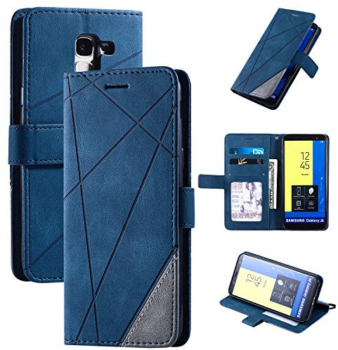 Custodia per Samsung Galaxy J6 2018 ,Custodia in Pelle Custodia per Samsung SM-J600F/DS Galaxy J6 2018 / SM-J600G/DS SM-J600FN SM-J600FZ SM-J600L SM-J600N / Galaxy On6 2018 Custodia Cover Case Blue