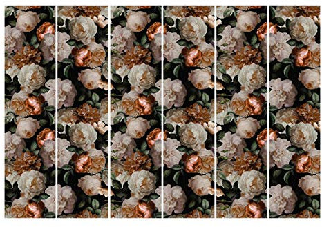 Bilderwelten Schiebegardinen Set Rote Rosen mit Weißen Rosen 6 Flächenvorhänge 250 x 360cm Deckenhalterung