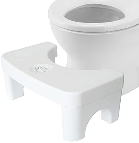 Ptanok Toilettenhocker, 17,8 cm Höhe, rutschfest, mit Aromatherapie-Box, praktisch und kompakt, ideal für einfache Aufbewahrung, Weiß