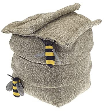 STC Stores Fabric Beehive with Bees Door Stop / Doorstop - Approx 1kg