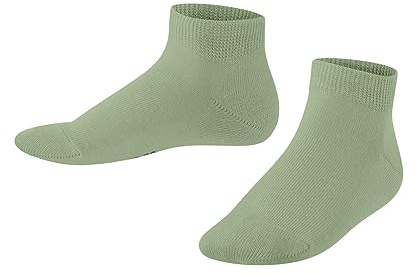 FALKE Unisex Kinder Sneakersocken Family K SN nachhaltige biologische Baumwolle kurz einfarbig 1 Paar, Grün (Light Green 7313) neu - umweltfreundlich, 31-34