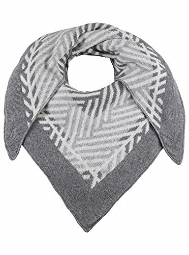 Zwillingsherz Dreieckstuch Stola Schal mit Kaschmir und Wolle für Damen Mädchen - Hochwertiges Cashmere Halstuch im klassischen Streifen Motiv - Damenschal für Sommer Herbst Winter