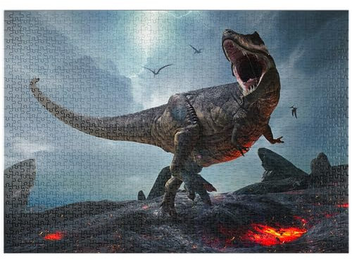 MyPuzzle Tyrannosaurus Rex, in Einer Rauen prähistorischen Welt - Premium 1000 Teile Puzzle - MyPuzzle Sonderkollektion von Puzzle Galaxy