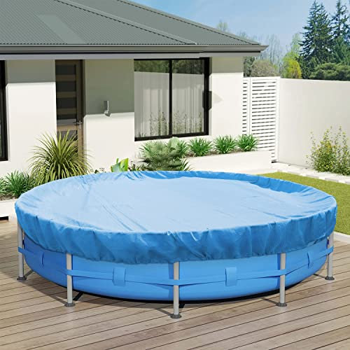 ECOOPTS Bâche de protection ronde de 3 m pour piscine hors sol, couverture de sécurité d'hiver (bleu)