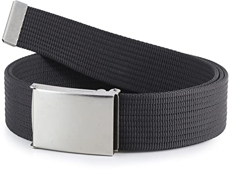 Ladeheid Herren Gürtel männlich Stoffgürtel Sackleinen P90 (Graphit, 180 cm x 4 cm)