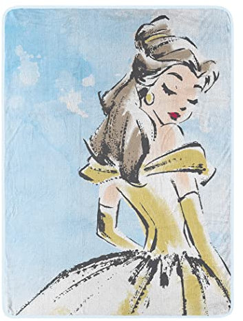 Northwest Disney's Die Schöne und das Biest Micro Raschel Überwurfdecke, 116,8 x 152,4 cm, Aquarell Belle