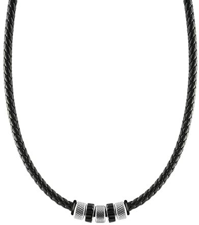 SHIEAGLELD Collana da Uomo in Pelle, Collanas Intrecciata in Pelle, Cordino per Pendenti, Stile Classico Uomo Collana Uomini, Pendenti per Uomini con Chiusura in Acciaio Inossidabile