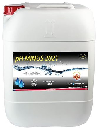 Minorador de pH para dosificación PH Minus 20 litros (25 KG) - Piscinas clorador salino - Reductor pH del Agua - Ácido Sulfúrico al 15%