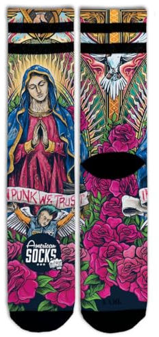 American Socks - Mid High Signature Series - Calze sportive per uomo e donna, calze Crossfit, calze Padel, calze da corsa, da ciclismo, bici e skate (IT, Numero, 36, 41, Regular, Regular, Guadalupe)