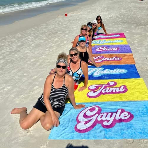 jifu großes Badetuch,Handtuch mit Namen,Personalisiertes Badetuch,personalisiertes Handtuch,Microfaser Handtücher, sandfreie, schnell trocknende und leichte Stranddecke. (100 * 200CM)