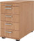 bümö Schreibtisch Schrank abschließbar, Schubladenschrank Holz in Nussbaum, Container mit Schubladen - Schubladen Schrank Büro, Schreibtisch Container od. Schreibtisch Kommode mit Chromgriffe