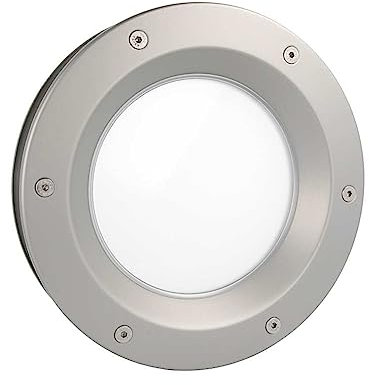 MLS Hublot B6000, Pour Portes, en Aluminium Robuste, Verre de Sécurité Feuilleté, Convient Aux Portes de 40 mm D'épaisseur, Vis de Fixation Visibles des Deux Côtés, 400 mm de Diamètre, Verre Dépoli