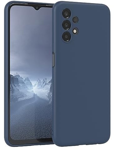 EAZY CASE - Silikonhülle für Samsung Galaxy A13 (4G) Hülle Silikon Case Blau weich stoßfeste Handyhülle Galaxy A13 (4G) Schutzhülle mit Kameraschutz Dünn Premium Schutz Cover Bumper in Dunkelblau