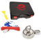 EMPOTEC Magnete, E200 x 2, doppelseitig 250 kg x 2 cm, insgesamt 500 kg, Metalldetektor, Magnet, Seil, Handschuhe, Spachtel