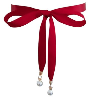 Wambere Hochzeit Brautgürtel Taillenband Damen Gürtel Perle Blumen Schärpe Kleid Gürte Brautjungfer Taille Für Frauen Stil Braut Prom Taillengürtel Hochzeit Schmuckgürtel Kleid Zubehör,Weinrot