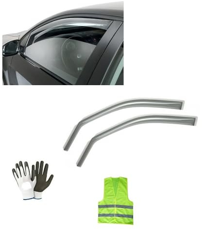 COMPATIBILE CON FIAT 500 3P 16 in poi 12.809 DEFLETTORE ARIA ANTIVENTO PER VETRO AUTO (2 PEZZI) COPPIA DI DEFLETTORI ANTERIORI PER PIOGGIA E VENTO FARAD