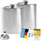 Flachmann aus Edelstahl mit Schraubverschluss und Einfülltrichter | 220ml Taschenflasche (2er Set)