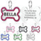 Hundemarke mit Gravur - YEHANTI Personalisierte Anhänger für kleine bis mittelgroße Hunde in Glitzerknochen - Edelstahl Hundemarke Personalisiert mit Name, Telefonnummer und Adresse (Rosa Rot, Große)
