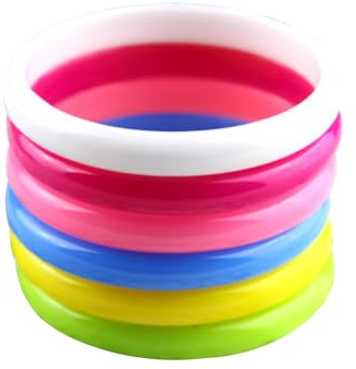 RmKbe Kunststoff-Armreif, Bonbonfarben, Kunststoff-Armreif, Party-Armband, Partyzubehör für Frauen und Mädchen, 6 Farben, 6 Stück