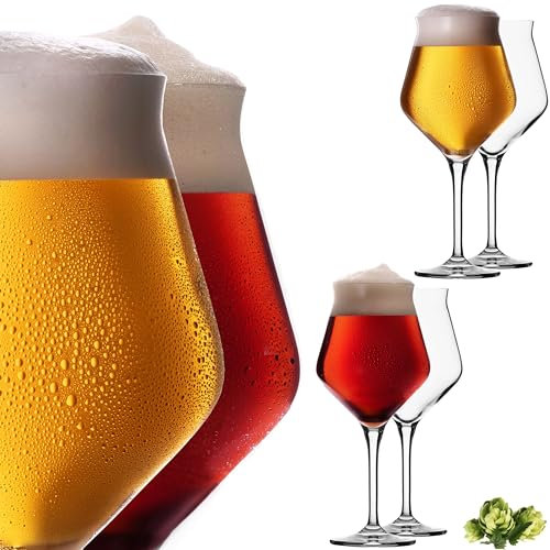 Imperial Lot de 6 verres à bière 400 ml (max 460 ml) - En verre cristal - Passe au lave-vaisselle - Verres à bière artisanaux