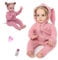 HUYRP Reborn Puppe 24 Zoll - 60cm Neugeborenes Baby Mädchen Puppen Vinyl Baby Puppe Baumwolle Körper Reborn Baby Puppen Sieht aus wie eine echte Puppe Neugeborenes Baby Puppe Brithday Geschenk