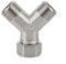 Sileduove Hot 12 Copper Tap Splitter Solid Brass Nickel Plated Washing Machine Y Piece Connector Silver Hose Tap Splitter for Washing Machine Dishwasher, Kitchen, Outdoor, Garden, Lawn