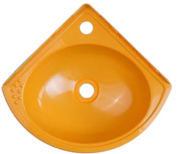 Lavello ad angolo lavelli in plastica colorata Lavello angolare da bagno colorato Nessuna perforazione delicato sui muri piccolo lavabo da bagno 27.5X35X11CM (27.5X35X11CM C)