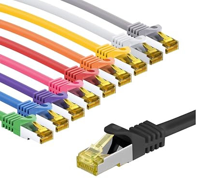 GOOBAY RJ45 Patchkabel S/FTP (PiMF) 500 MHz mit CAT 7 Rohkabel 5m 10er Pack