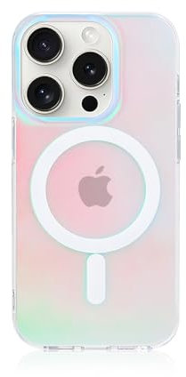 Tuokiou for Magnetic iPhone 13 Pro Case, Compatible with Magsafe, Holographic Iridescent Unique Shockproof Translucent Matte Aesthetic Phone Case with Color Changing Effect for Women Girls Men