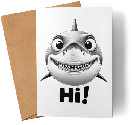 Lilavie-Design Hi Grinsender Hai Karte Grußkarte - Lustiger Bildwitz