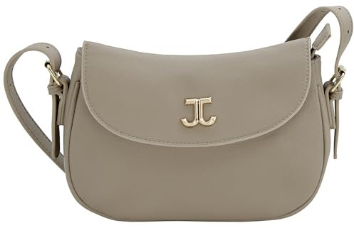 JENNIFER JONES - Damen Umhängetasche - Mittelgroße Schultertasche - Crossbody Abendtasche, Beige Taupe