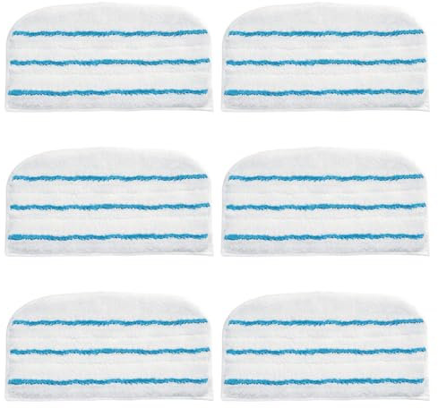 Bamyli Lot de 6 tampons lavables pour nettoyeur vapeur Beldray BEL01097, lingettes de rechange pour nettoyeur vapeur Black and Decker FSM1600 FSM1610 FSM1620, FSMP20-XJ