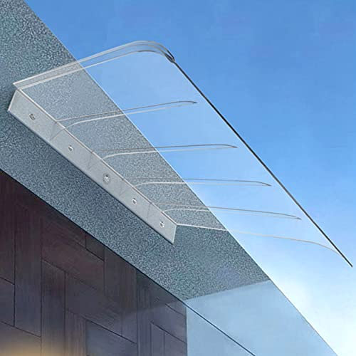 Terrassen-Überdachung für den Außenbereich, mit transparenter Polycarbonat-Abdeckung, stumm Regenschutz für Garten, Veranda, 40 x 270 cm