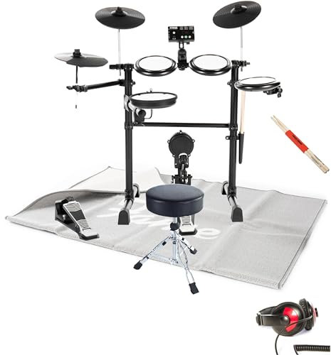 Fame E-Drum Set, DD-Lite Pro Practice, mit 5A Sticks, Drum Teppich, Drumhocker, Kopfhörer, Practice Pad