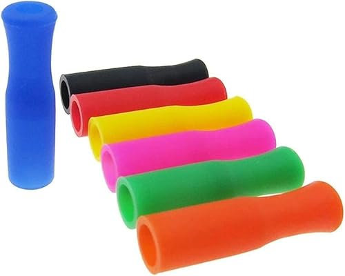 20 Pcs Colorful Silicone Straw Tips, Reusable Teeth Protectors Metal Straws Tips Covers, Prevent Scald Straw Covers Fit for 6mm Wide Stainless Steel Straws Disposable Drinking Straw