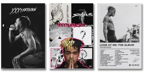 Xxxtentacion Poster Rapper Musikalbum Vintage Retro Cover Wandkunst Leinwand Poster Zimmer Dekorativer ästhetischer Druck Dekor 20 x 30 cm - 3 Stück Stil 5
