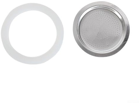 Junta para cafetera espresso, sello de goma de silicona de repuesto para cafetera de estufa (6 tazas+tamiz)