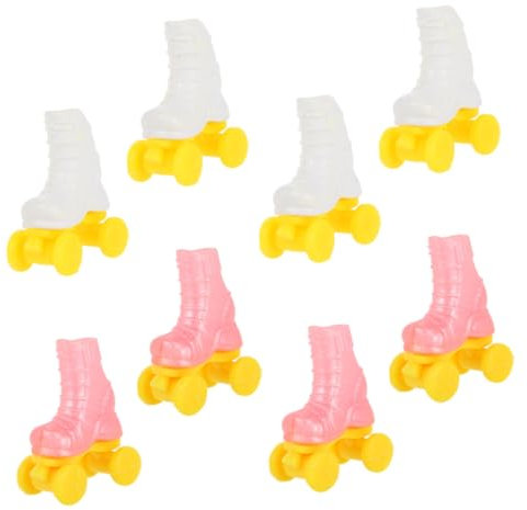 Vaguelly 4paare Puppen-Rollschuhe Miniatur-Rollschuhe Für Puppen Puppenschuhe Aus Kunststoff Zum Basteln Schlittschuh-bastelarbeit Für