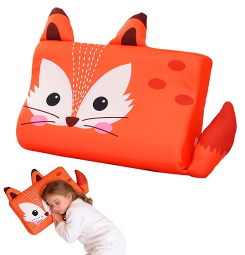 Wxeadu Schlummerkids Kissen, 45x27cm Calmly Kinderkissen, Atmungsaktiv und Hautfreundlich Gedächtnis Schaum Kinder Kopfkissen, Ergonomisches Seitenschläferkissen Kinder für Weiche Träume (Fuchs)