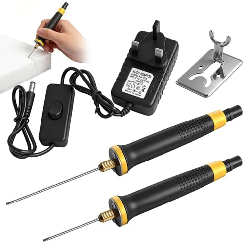 Hot Wire Foam Cutter Kit, 100-240V/30W Electric Styrofoam Cutting Tool, 2Pcs Hot Cutting Pen (5CM & 10CM), Higher Temperature, for Foam Carving Styrofoam Cutting, Detail Handling, DIY Crafts