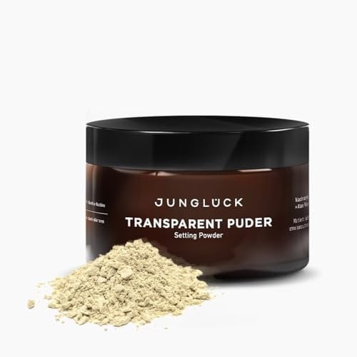 JUNGLÜCK Transparent Puder Gesicht - Vegan | Gesichtspuder Lose mattierend und langanhaltend | Natürliches Puder ohne staubigem Puder-Look fixiert Make-Up ohne auszutrocknen - Farbton Banana