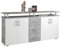 Avanti Trendstore - Lift - Kommode aus Holzdekor, mit 4 Türen und 3 Schubkästen. In 2 verfügbar. Maße BHT 180x90x40 cm (Grau Beton/weiß)