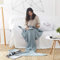 Naturer Gestrickte Meerjungfrau Decke Flossendecke Kuscheldecke Mermaid Blanket, Hellblau, 140x70cm