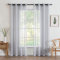 MIULEE 2er Set Sheer Voile Vorhang mit Ösen Transparente Gardine aus Voile Polyester Ösenschal Transparent Wohnzimmer Luftig Dekoschal für Schlafzimmer 140 X 260 cm (B x H), Grommet Top Grau