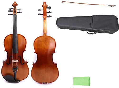 Yinfente - Raccordi per viola in legno di abete rosso, 5 corde in legno di abete rosso, realizzati a mano professionalmente, con custodia per viola e fiocco da 40,6 cm, 38,1 cm 15.5inch