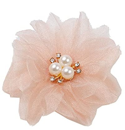 KABELIFE Schön Blume Brosche, Ansteckblume, Haarblume Haarblüte mit Strass Perle Haarschmuck Sicherheitsnadel, Hochzeit, Party, Dekoration (Rosa)