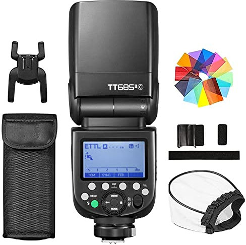 Godox TT685II-C Flash pour Canon, TT685II-C Flash Flash Speedlite E-TTL 2.4G sans Fil GN60 HSS Flash Compatible avec Canon Appareil Photo 6D 7D 50D 60D 500D 550D 600D 650D 1000D 1100D 1DX 580EXII